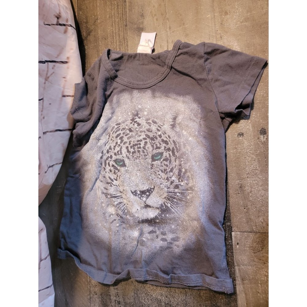 La Teez Kidz youth white tiger glitter gray shirt